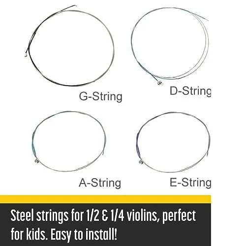Stravilio Bronze Violin Strings Full Set (G-D-A-E) - Violin String with Ball Ends, Compatible with Violin Sizes 1/2 and 1/4, Perfect for Kids | Warm, Durable & Easy to Install thumbnail 2