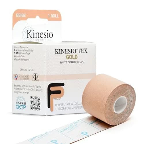 Kinesio Taping - Elastic Therapeutic Athletic Tape Tex Gold FP - Beige – 2 in. x 16.4 ft | Water-Resistant, Hypoallergenic, Latex-Free thumbnail 1