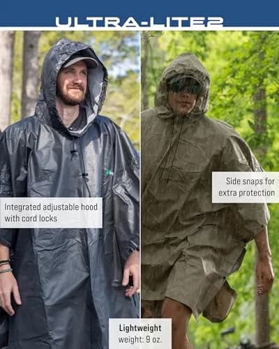 FROGG TOGGS Ultra-Lite2 Waterproof Breathable Poncho | Dark Green, One Size thumbnail 5