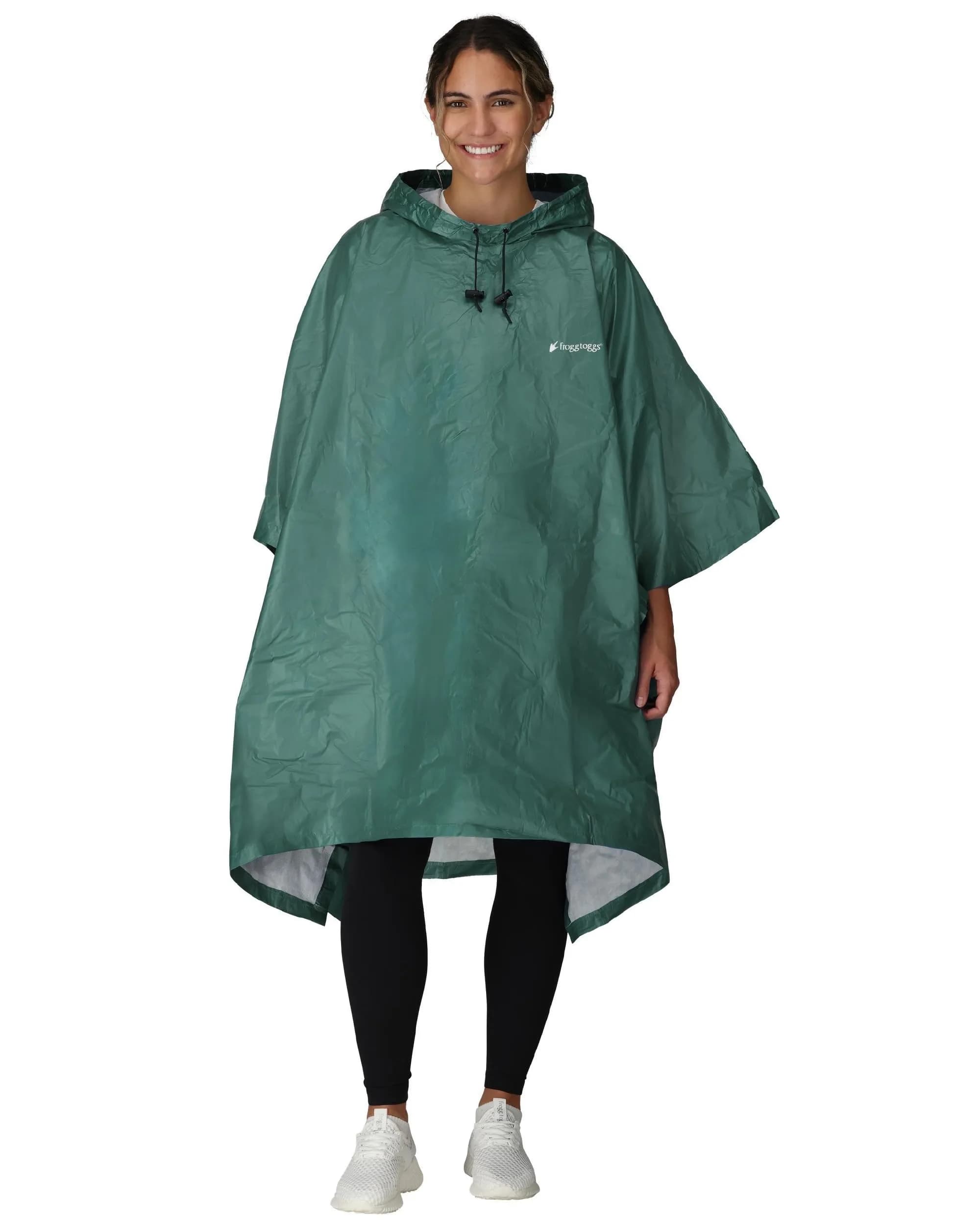FROGG TOGGS Ultra-Lite2 Reusable Waterproof Breathable Poncho Blue One Size | Lightweight Rain Protection for Active Use — Dark Green / Adult