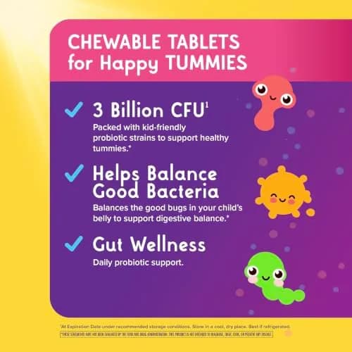 Renew Life Ultimate Flora Kids Probiotic Chewables 3 Billion CFU 30 Chewable Tablets | Supports Digestive & Immune Health thumbnail 4