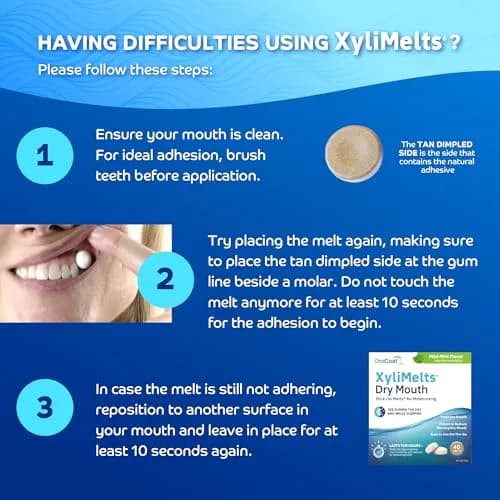 Oracoat XyliMelts Dry Mouth Relief Discs 40 Count | Long-Lasting Moisturizer with Xylitol, Mild Mint Flavor thumbnail 7