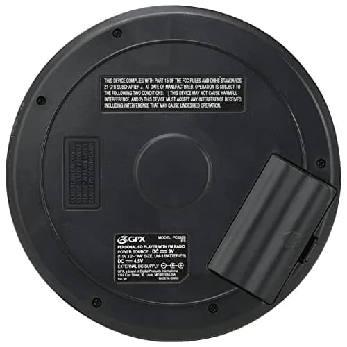 GPX PC332B Portable CD Player with FM Radio & Earbuds | Black thumbnail 7