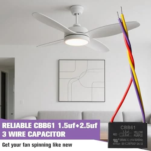 Podoy CBB61 Ceiling Fan Capacitor 1.5µf+2.5µf Dual Run 250V AC | 2-Pack Replacement for Motor Start thumbnail 7