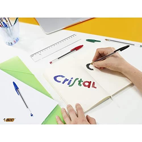 BIC Cristal Original Ballpoint Pens Medium Point 1.0 mm | Smooth, Smudge-Free Writing in Red (4 Pack) thumbnail 2