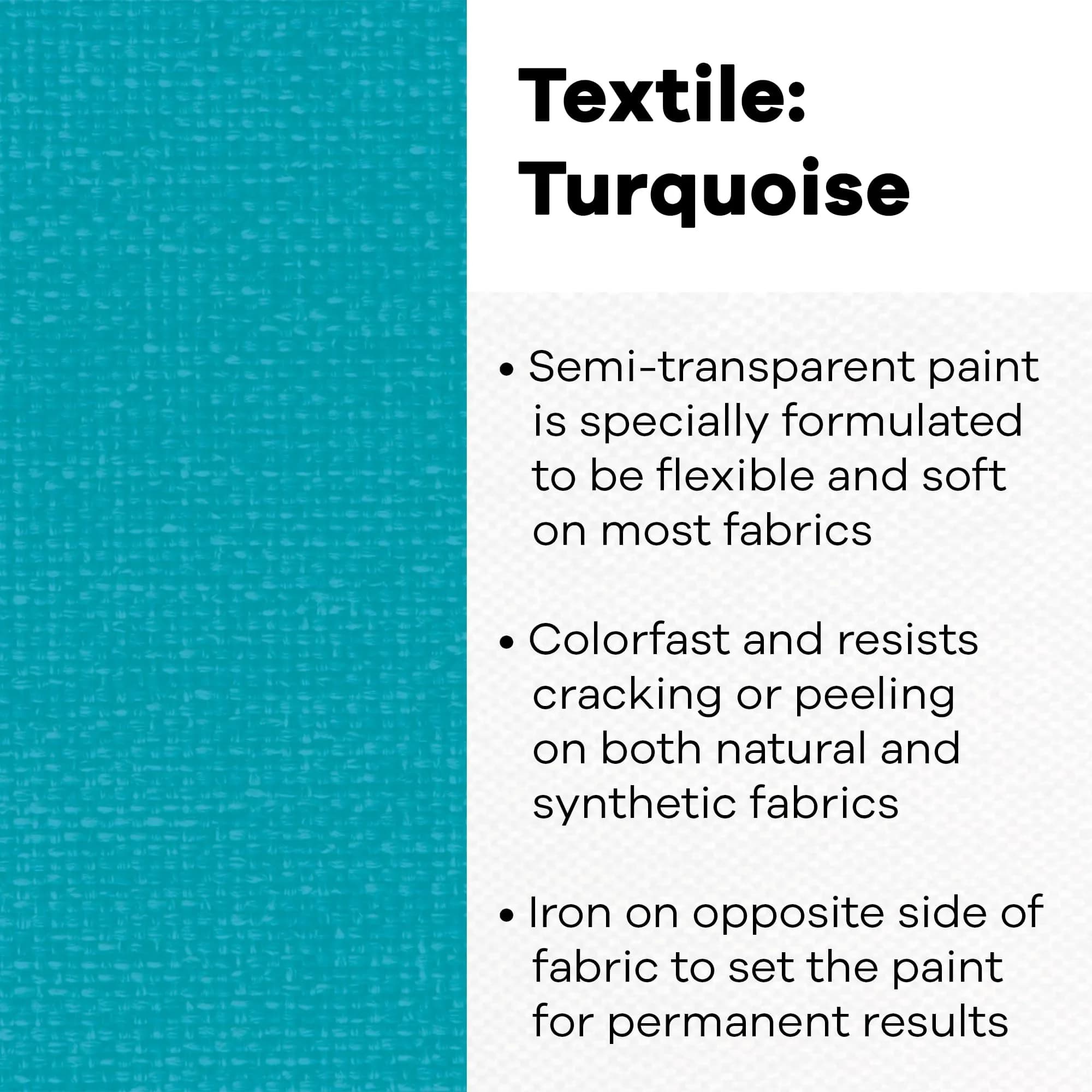 Jacquard Textile Color Paint Turquoise 237ml (8 Fl Oz) | ASTM D-4236 Certified - view 2