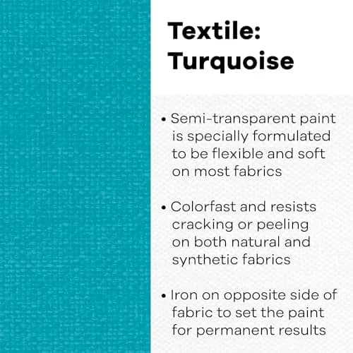 Jacquard Textile Color Paint Turquoise 237ml (8 Fl Oz) | ASTM D-4236 Certified thumbnail 2