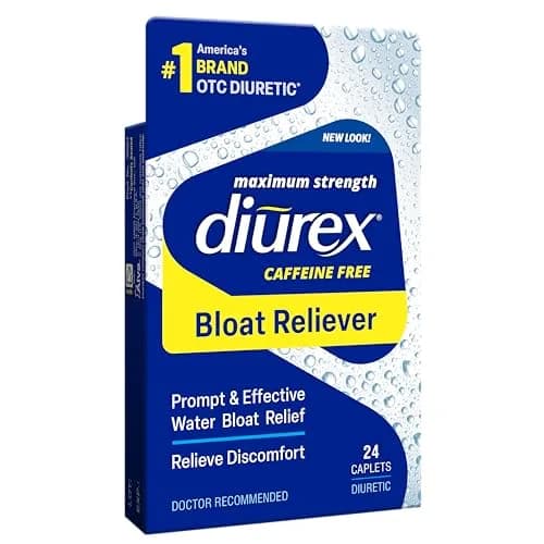 Diurex Caffeine-Free Bloat Relief Caplets 24 Count | Maximum Strength Diuretic for Water Bloat Discomfort thumbnail 1