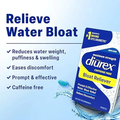 Diurex Caffeine-Free Bloat Relief Caplets 24 Count | Maximum Strength Diuretic for Water Bloat Discomfort thumbnail 2