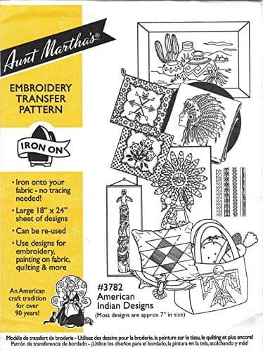 Aunt Martha's Hot Iron Transfers #3782 American Indian Designs 18x24 Inch | Crafting & Embroidery Transfers thumbnail 1