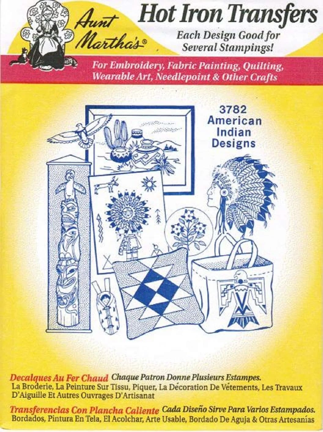 Aunt Martha's Hot Iron Transfers #3782 American Indian Designs 18x24 Inch | Crafting & Embroidery Transfers - view 2