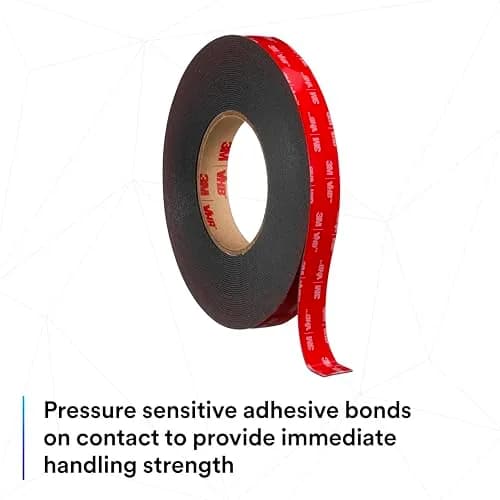 3M VHB Tape 5952 Heavy Duty Mounting Tape 2 in x 15 yd (5.49 m) | Acrylic Foam Core, Black, Waterproof thumbnail 4