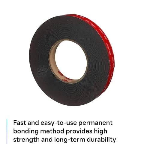 3M VHB Tape 5952 Heavy Duty Mounting Tape 2 in x 15 yd (5.49 m) | Acrylic Foam Core, Black, Waterproof thumbnail 3