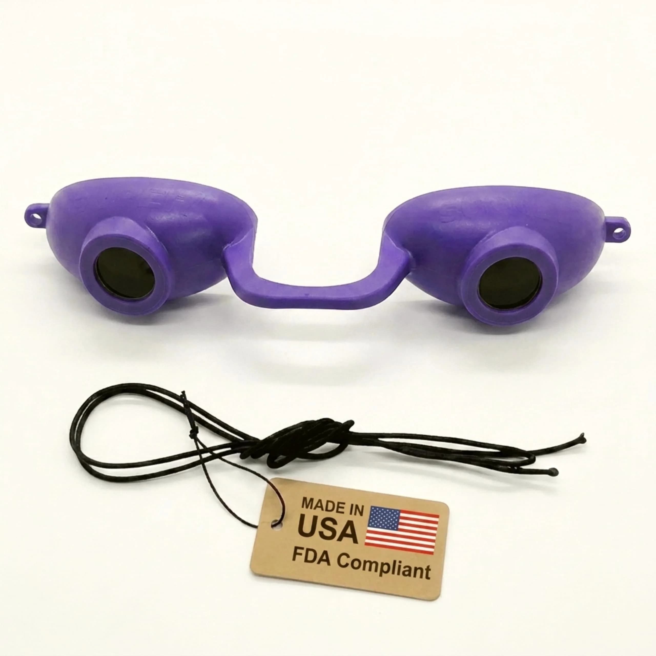 Super Sunnies Flexible UV Eye Tanning Bed Goggles w/Strap - Purple (1 Pair) — Purple