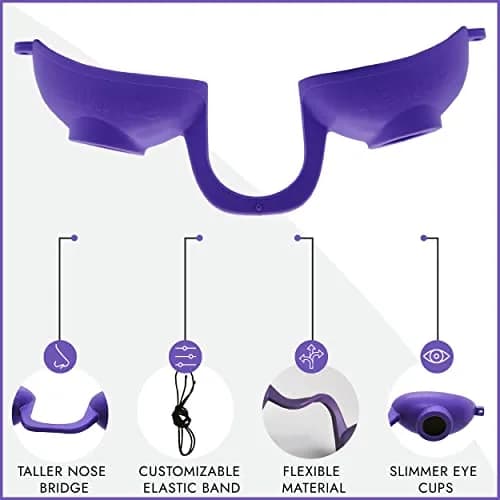Super Sunnies Flexible UV Eye Tanning Bed Goggles w/Strap - Purple (1 Pair) thumbnail 3