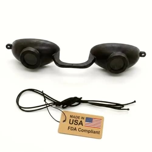 Super Sunnies Flexible UV Eye Tanning Goggles w/Strap - Black | Blocks 99%+ UVA/UVB Rays thumbnail 1