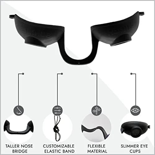 Super Sunnies Flexible UV Eye Tanning Goggles w/Strap - Black | Blocks 99%+ UVA/UVB Rays thumbnail 3