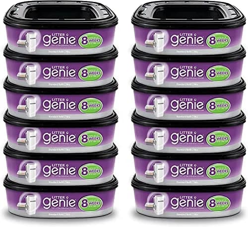 Litter Genie Ultimate Cat Litter Disposal System Refills Purple 12 Cartridges | Lock Away Odors thumbnail 1