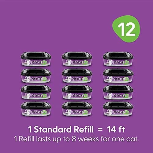 Litter Genie Ultimate Cat Litter Disposal System Refills Purple 12 Cartridges | Lock Away Odors thumbnail 4