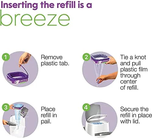 Litter Genie Ultimate Cat Litter Disposal System Refills Purple 12 Cartridges | Lock Away Odors thumbnail 6