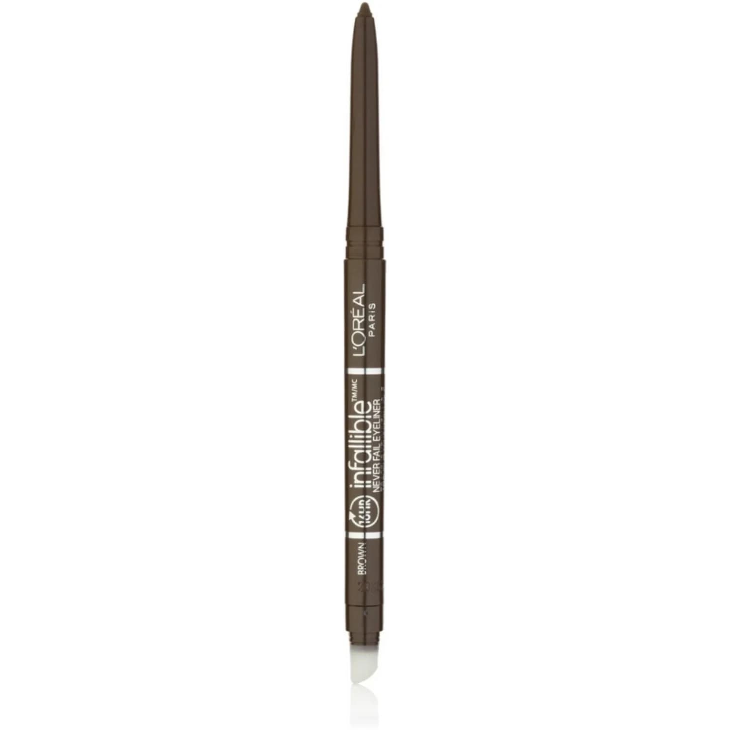 L'Oreal Paris Infallible Never Fail Eyeliner Pencil, Brown (2-Pack, 0.008 oz / 0.22g) | Waterproof & Smudge-Proof for All Skin Types