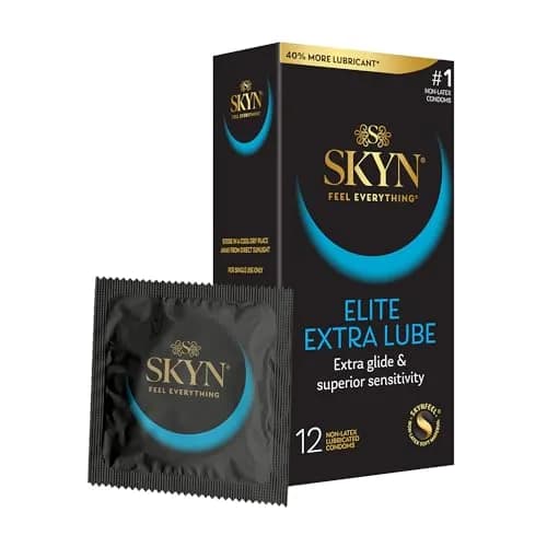 SKYN Elite Extra Lube Condoms – 12 Count – Ultra-Thin, Lubricated Latex-Free Condoms | Superior Sensitivity thumbnail 1