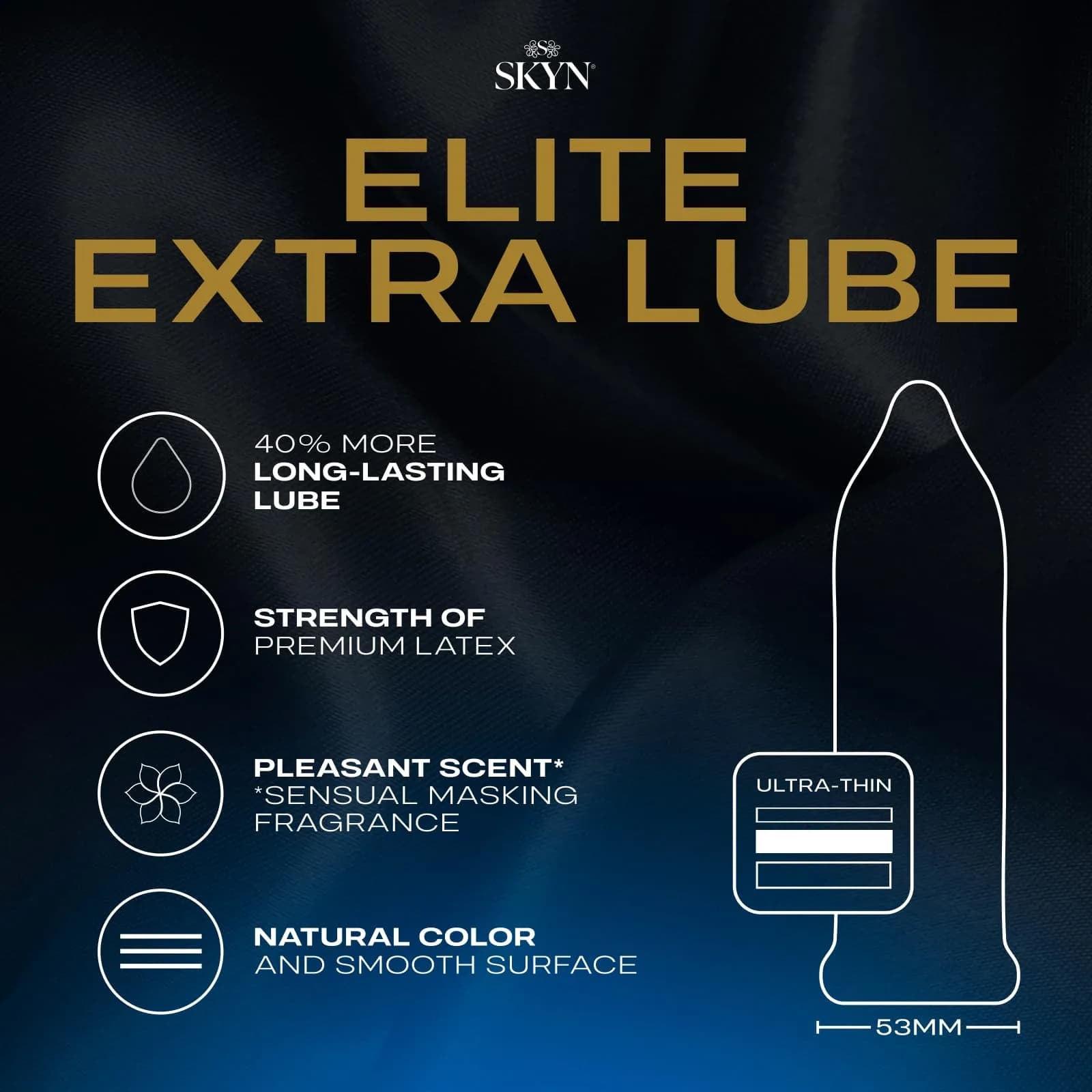 SKYN Elite Extra Lube Condoms – 12 Count – Ultra-Thin, Lubricated Latex-Free Condoms | Superior Sensitivity - view 3