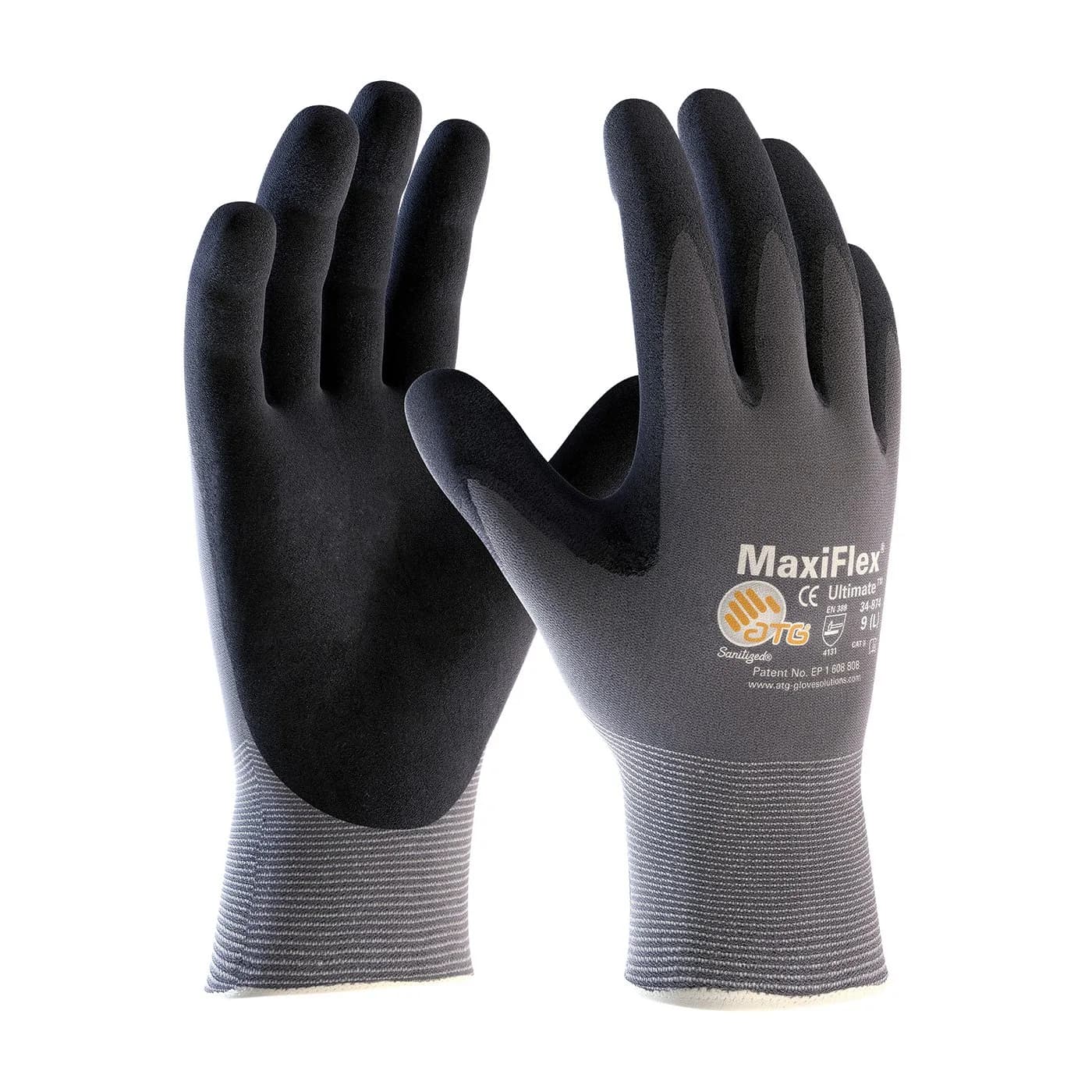PIP Protective Industrial Products MaxiFlex Ultimate Gray Nylon Gloves with Nitrile Grip, XL (2-Pack) | ANSI Cut Level A1 - main product image