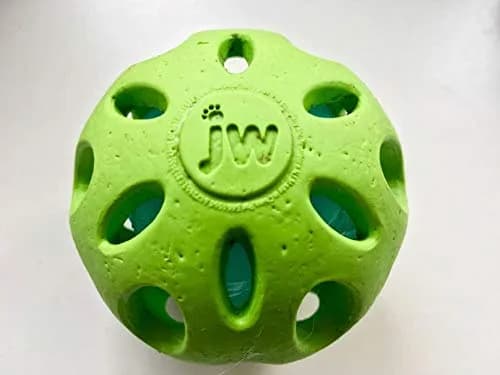 JW Pet Crackle Heads Crunchy Chew Fetch Toy for Dogs, Large 4in | Durable Rubber & Recyclable Plastic thumbnail 5