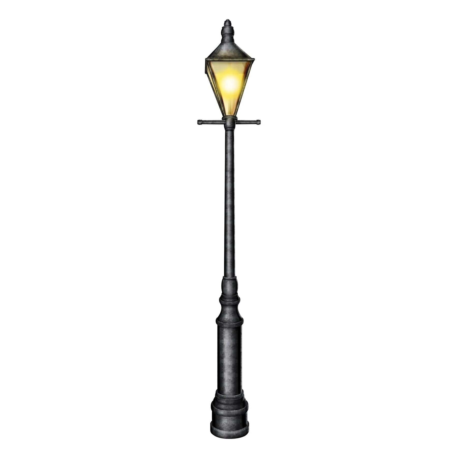 Beistle Lamppost Photo Props, 6' Tall | Mardi Gras Street Light Wall Decorations — Black/Yellow/White