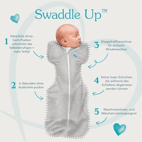 Love to Dream Swaddle UP Baby Sleep Sack | 1.0 TOG, 156 g (0.34 lbs), Gray thumbnail 2