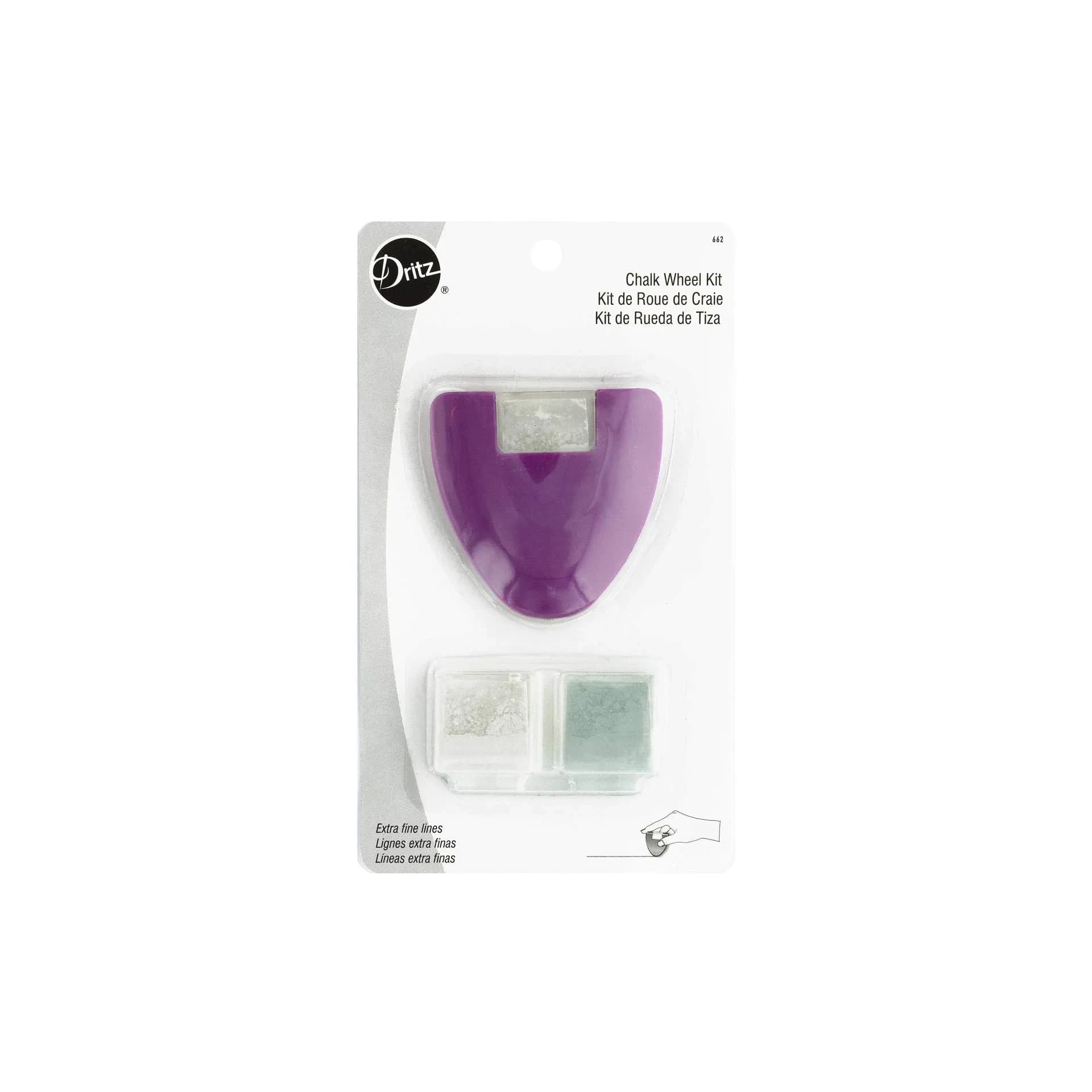 Dritz Purple Chalk Wheel Kit 3 Piece Set | Fine Line Fabric Marking Tool - main product image