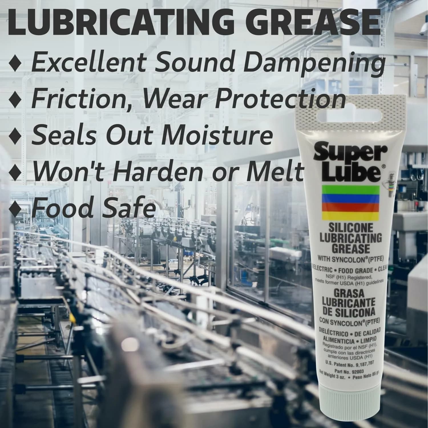 Super Lube 92003 Silicone Lubricating Grease with PTFE, 3 oz (85 g) Tube | Industrial & Automotive Machine Lubricant - view 2