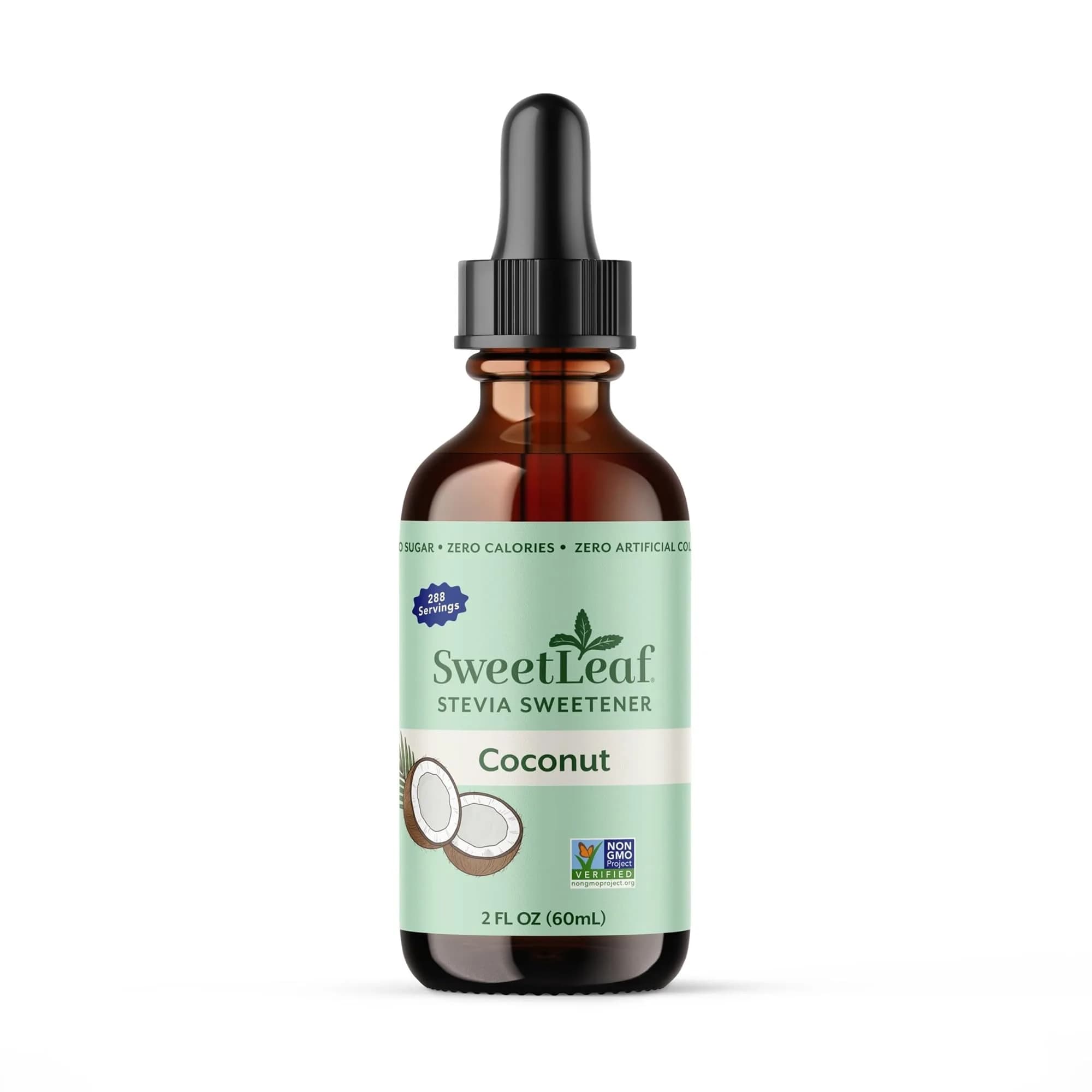SweetLeaf Stevia Drops Liquid Sweetener, Coconut 2 Fl Oz | Zero Calorie, Natural Flavors — Coconut