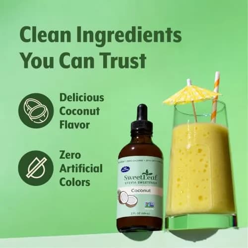 SweetLeaf Stevia Drops Liquid Sweetener, Coconut 2 Fl Oz | Zero Calorie, Natural Flavors thumbnail 7
