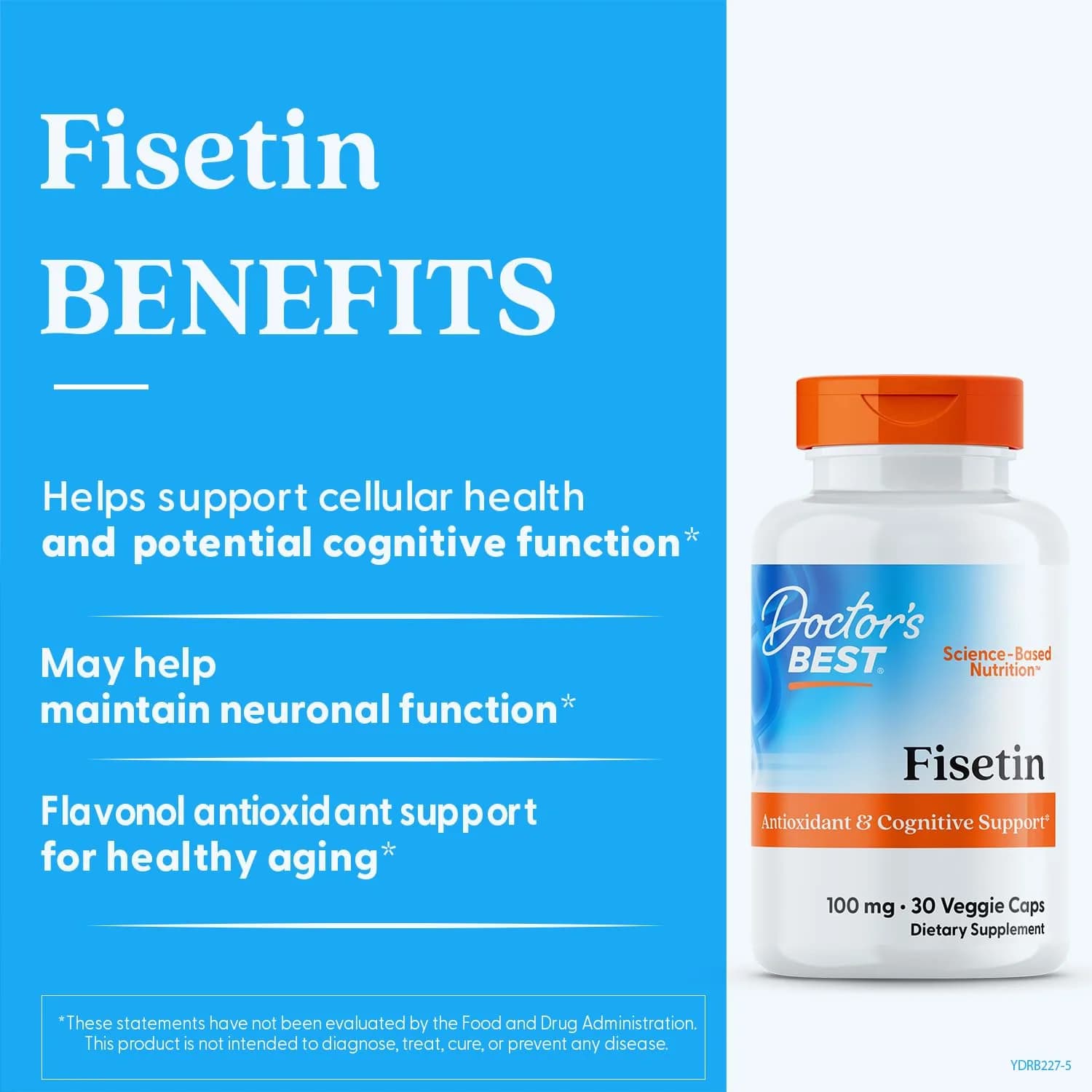Doctor's Best Fisetin Supplement 100 mg Capsules (30 Count) | Brain Health & Antioxidant Support - view 2