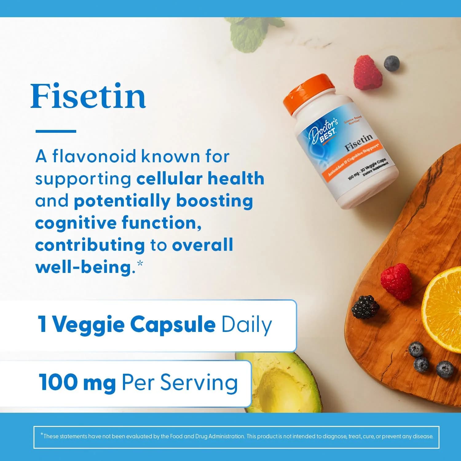 Doctor's Best Fisetin Supplement 100 mg Capsules (30 Count) | Brain Health & Antioxidant Support - view 4