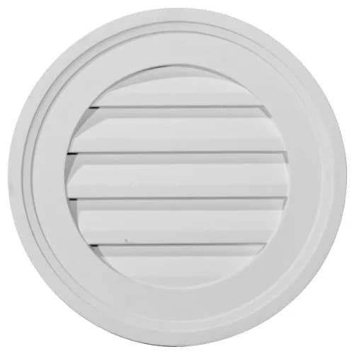 Ekena Millwork 16" Round Gable Vent Louver, 40.64cm (16") OD | Decorative Non-Functional Urethane thumbnail 1