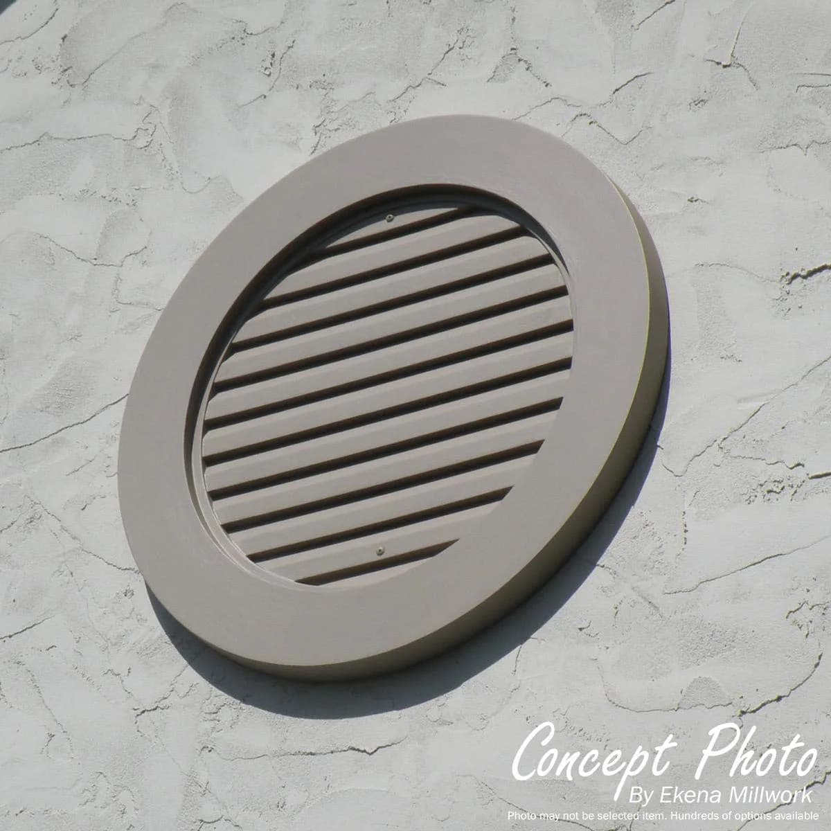 Ekena Millwork 18"W x 18"H x 1 1/8"P Round Gable Vent Louver | Non-Functional Decorative Urethane - view 5