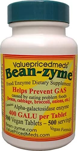 ValuePricedMeds Bean-Zyme Gas Relief Extra Strength 500 Count Tablets | Alpha Galactosidase 400 GALU thumbnail 1