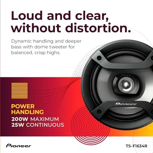 Pioneer TS-F1634R 6.5" 2-Way Coaxial Car Speakers 200W Max | 16.5 cm (6.5") 2-Way Coaxial Speakers thumbnail 4