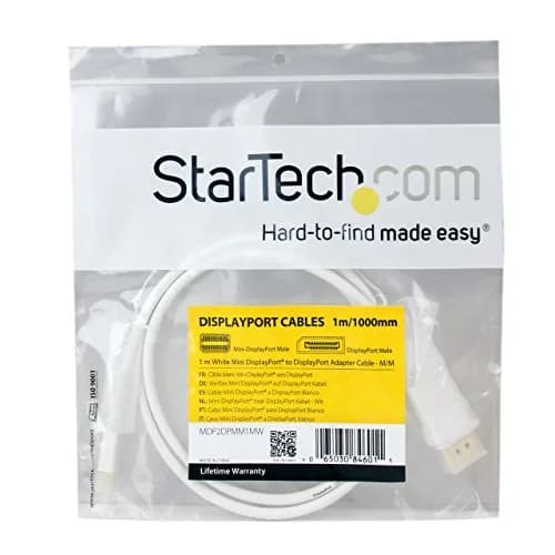 StarTech 3ft Mini DisplayPort to DisplayPort 1.2 Cable (MDP2DPMM1MW) | 4K Support, MST, Audio, Lifetime Warranty thumbnail 3