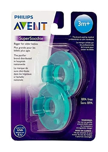 Philips Avent Super Soothie Pacifier 2 Pack Green | Hospital-Grade BPA-Free Silicone for 3+ Months thumbnail 1