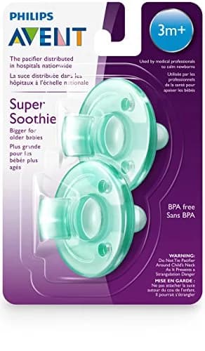 Philips Avent Super Soothie Pacifier 2 Pack Green | Hospital-Grade BPA-Free Silicone for 3+ Months thumbnail 4
