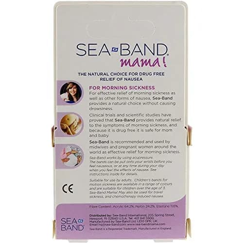Sea-Band Mama Anti-Nausea Acupressure Wristband for Morning Sickness, Colors May Vary, Pack of 2 | Natural, Drug-Free Relief thumbnail 2