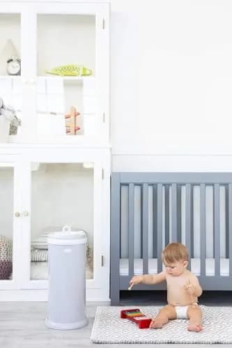 Ubbi Stainless Steel Diaper Pail Gray | Odor-Locking, No Special Bags, Childproof Lock thumbnail 2