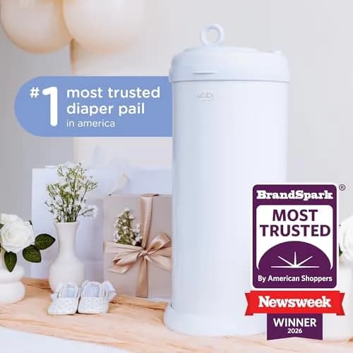 Ubbi Stainless Steel Diaper Pail Gray | Odor-Locking, No Special Bags, Childproof Lock thumbnail 3