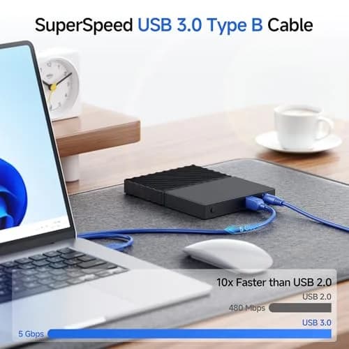 Cable Matters 15ft USB 3.0 A to B Cable, Blue | 5Gbps Data Speed, Durable, Compatible with External Hard Drives thumbnail 4