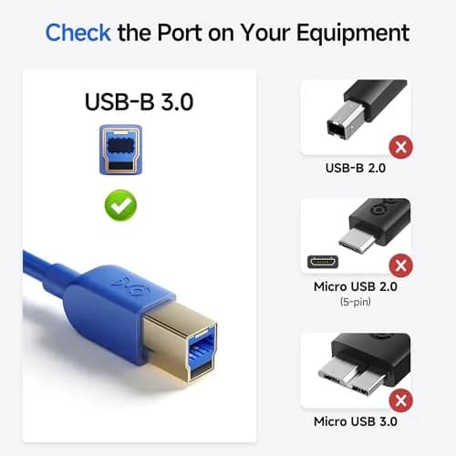 Cable Matters 15ft USB 3.0 A to B Cable, Blue | 5Gbps Data Speed, Durable, Compatible with External Hard Drives thumbnail 2