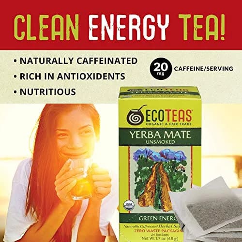 ECOTEAS Organic Unsmoked Yerba Mate Tea 24 Bags | Natural Energy & Metabolism Support thumbnail 5